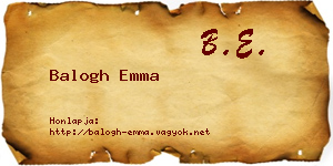 Balogh Emma névjegykártya