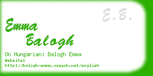 emma balogh business card